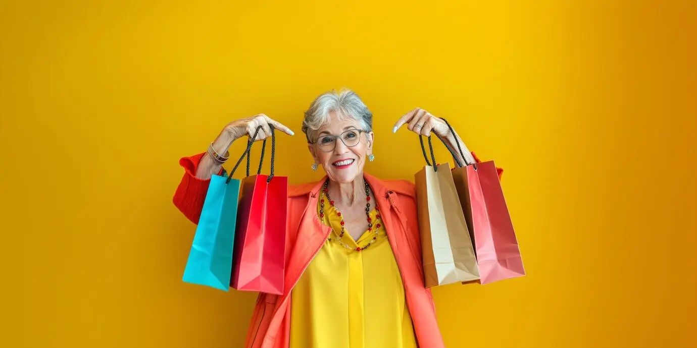 Una mujer mayor comprando durante el Día del Cliente.